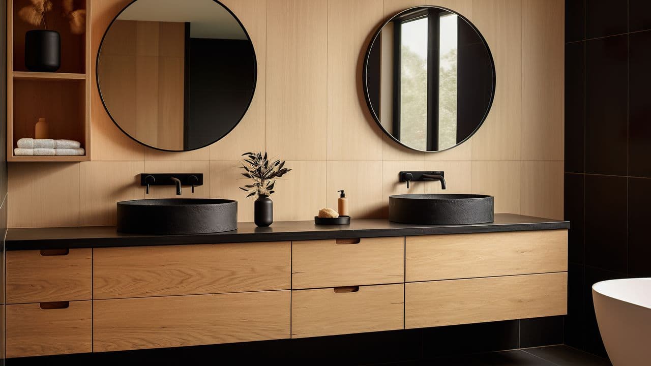 Badschrank im Holzlook