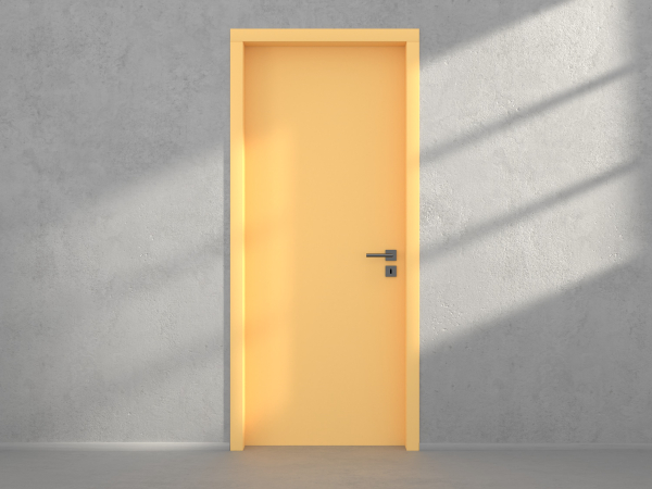 Door with material