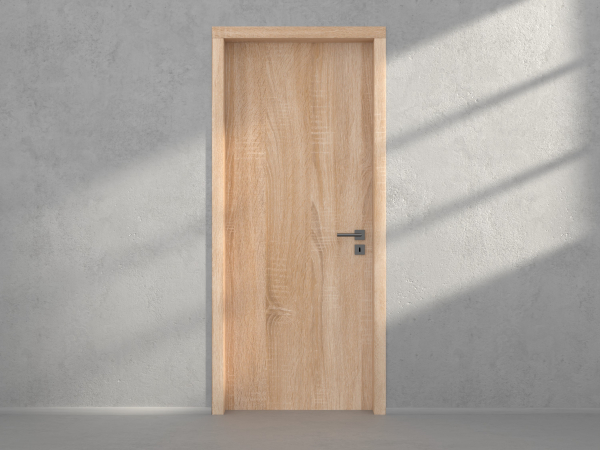 Door with material