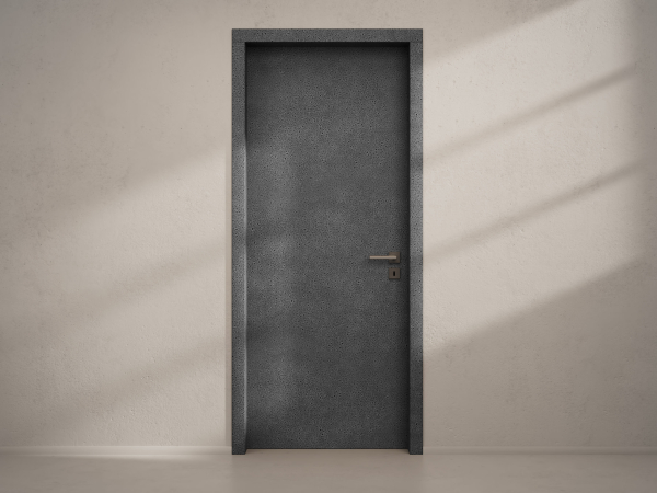 Door with material