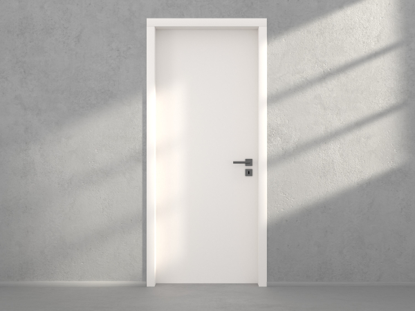 Door with material
