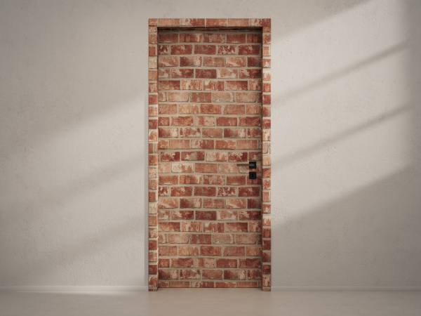 Door with material