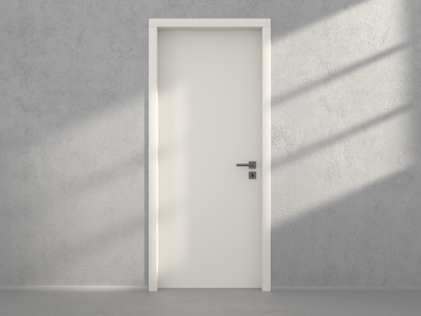 Door with material