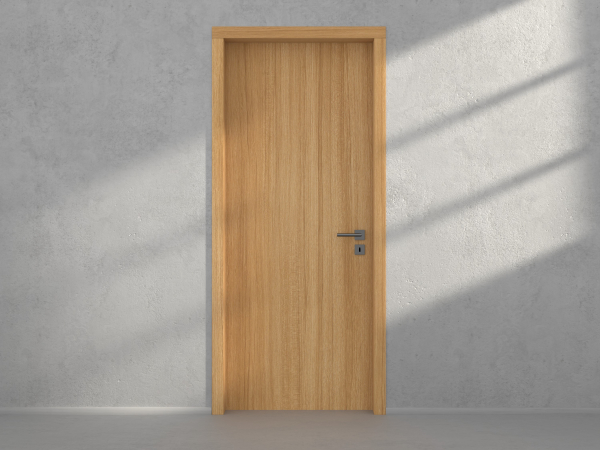 Door with material