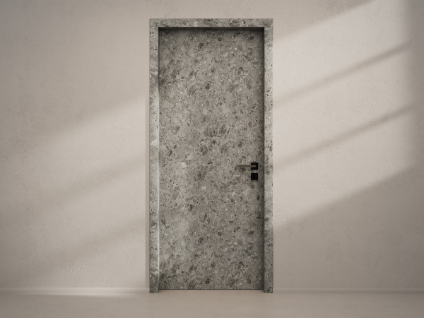 Door with material