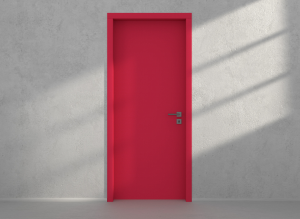 Door with material