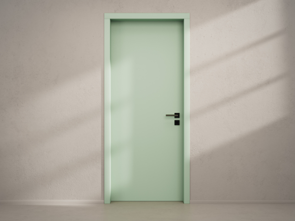 Door with material
