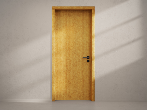 Door with material