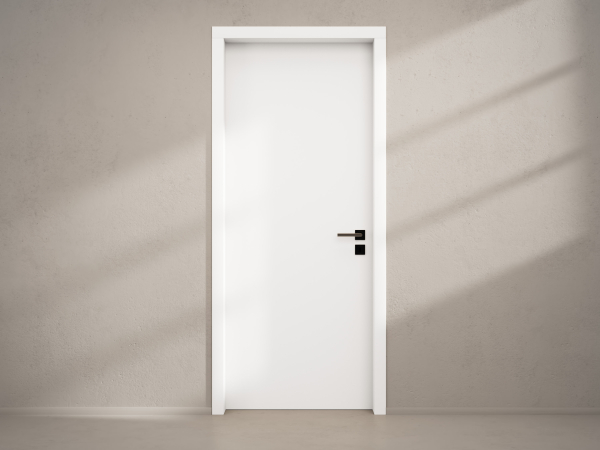 Door with material
