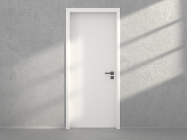 Door with material