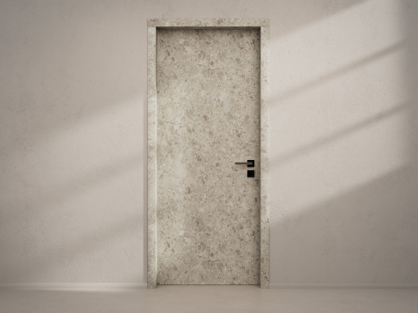 Door with material