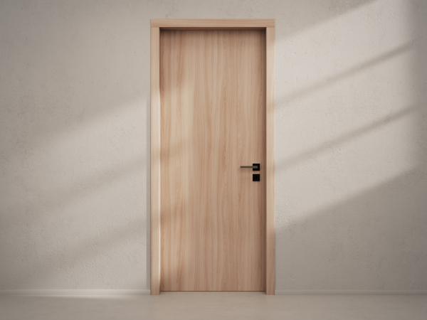 Door with material