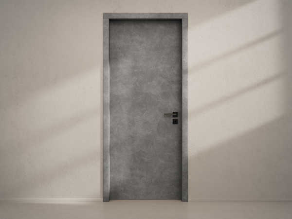 Door with material