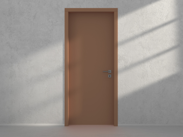 Door with material
