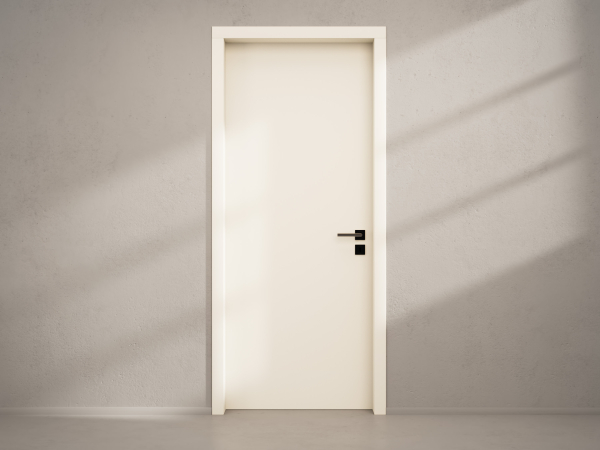 Door with material