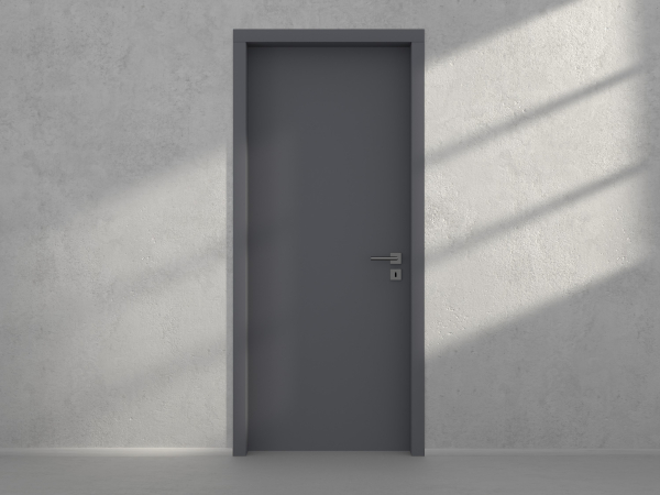 Door with material