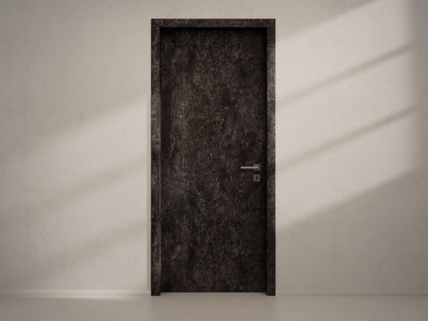 Door with material