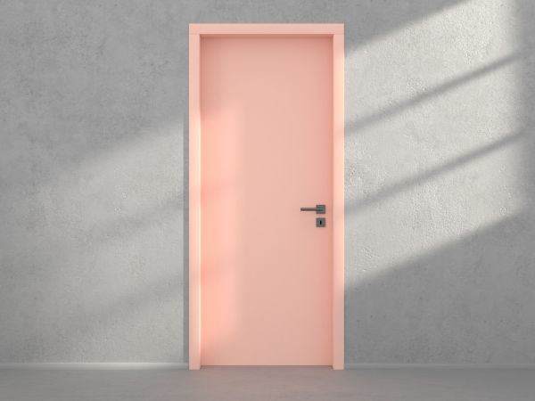 Door with material