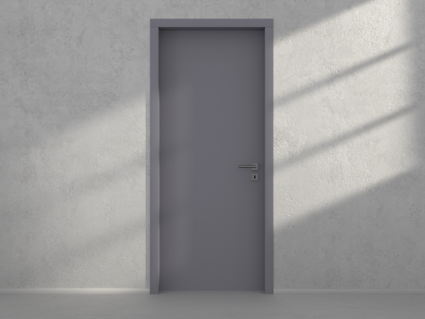 Door with material