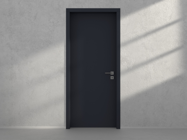 Door with material