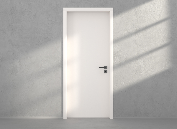Door with material