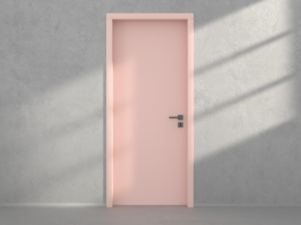 Door with material