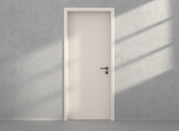 Door with material