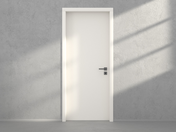 Door with material