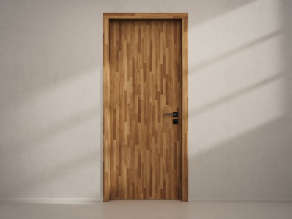 Door with material