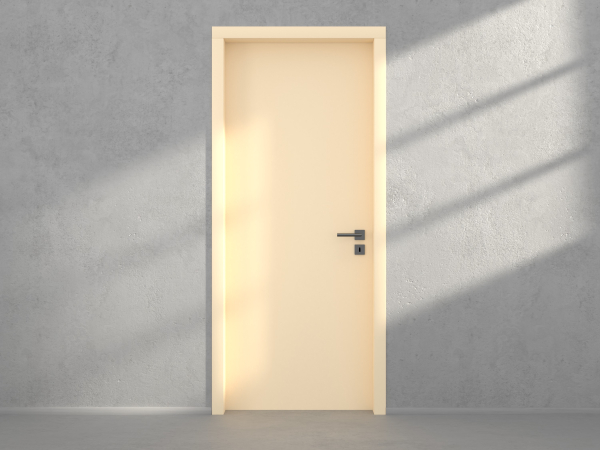 Door with material