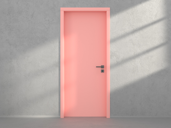 Door with material