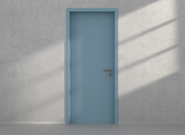 Door with material