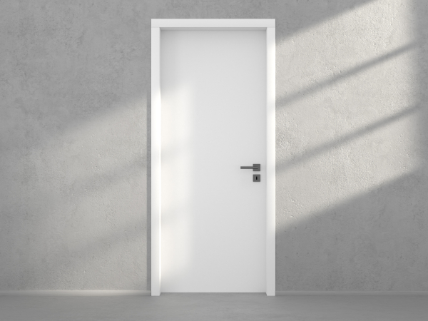 Door with material
