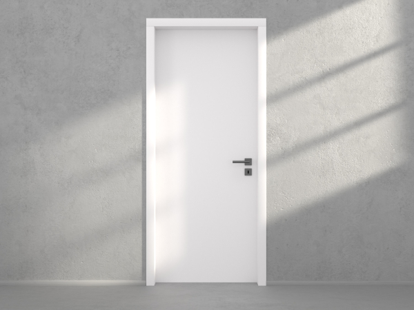 Door with material