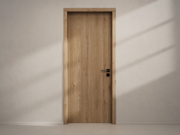 Door with material