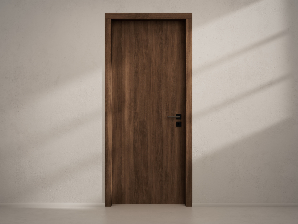 Door with material